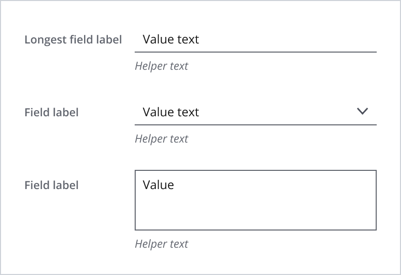 Example showing a form with labels left aligned.